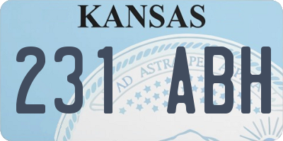 KS license plate 231ABH