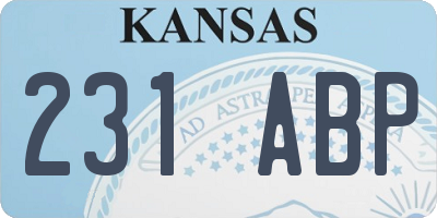 KS license plate 231ABP