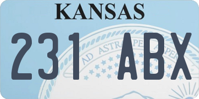 KS license plate 231ABX