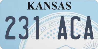 KS license plate 231ACA
