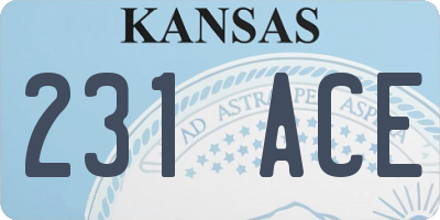 KS license plate 231ACE