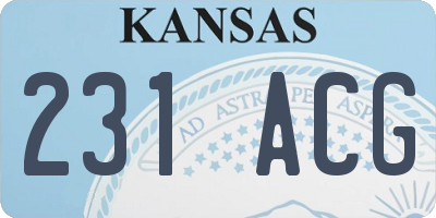 KS license plate 231ACG