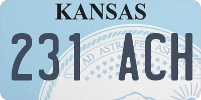 KS license plate 231ACH