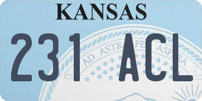 KS license plate 231ACL