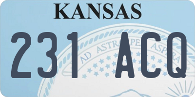 KS license plate 231ACQ