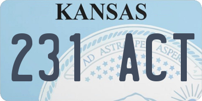 KS license plate 231ACT