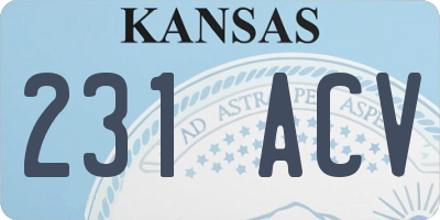 KS license plate 231ACV