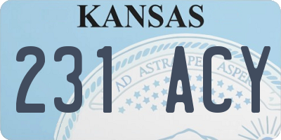 KS license plate 231ACY