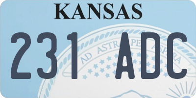 KS license plate 231ADC