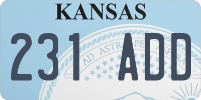 KS license plate 231ADD