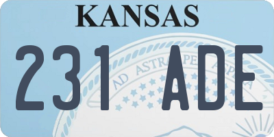 KS license plate 231ADE