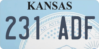 KS license plate 231ADF