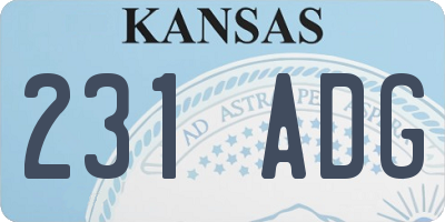 KS license plate 231ADG