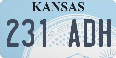 KS license plate 231ADH