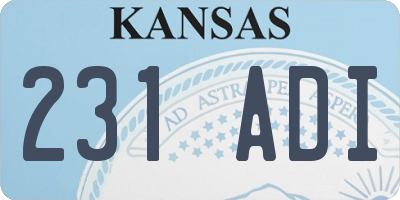 KS license plate 231ADI