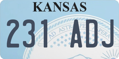 KS license plate 231ADJ