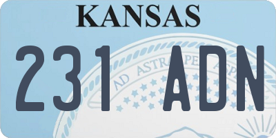 KS license plate 231ADN