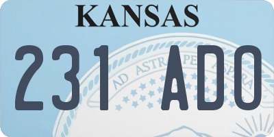 KS license plate 231ADO