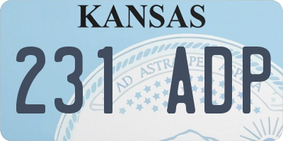 KS license plate 231ADP