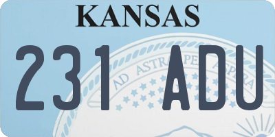 KS license plate 231ADU