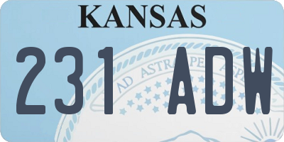 KS license plate 231ADW