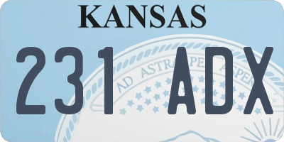 KS license plate 231ADX