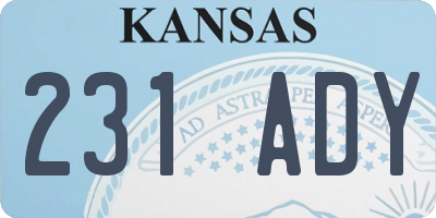 KS license plate 231ADY