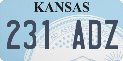 KS license plate 231ADZ