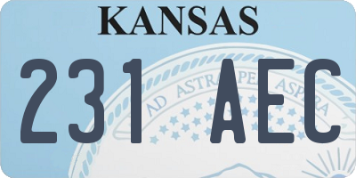 KS license plate 231AEC