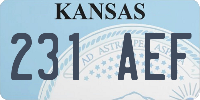 KS license plate 231AEF