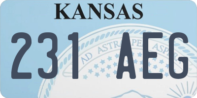 KS license plate 231AEG