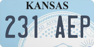 KS license plate 231AEP