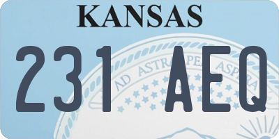 KS license plate 231AEQ