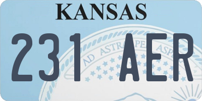 KS license plate 231AER