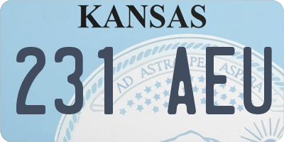 KS license plate 231AEU