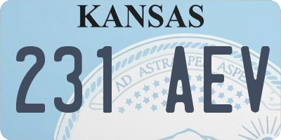 KS license plate 231AEV