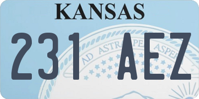 KS license plate 231AEZ