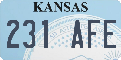 KS license plate 231AFE