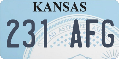 KS license plate 231AFG