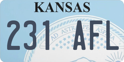 KS license plate 231AFL