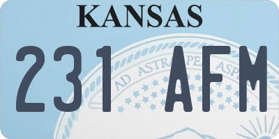 KS license plate 231AFM