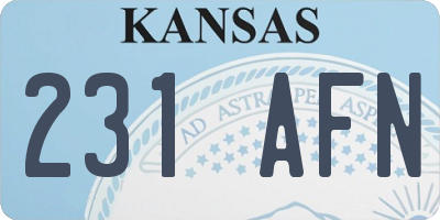 KS license plate 231AFN