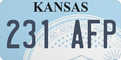 KS license plate 231AFP