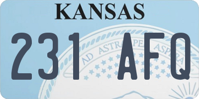KS license plate 231AFQ