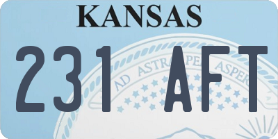 KS license plate 231AFT