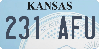 KS license plate 231AFU