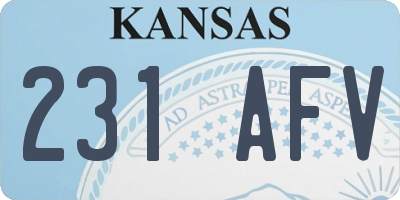 KS license plate 231AFV