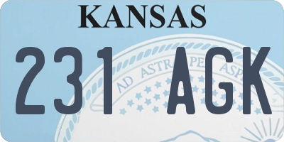 KS license plate 231AGK