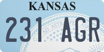 KS license plate 231AGR