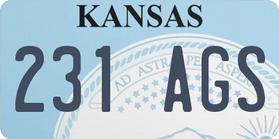 KS license plate 231AGS